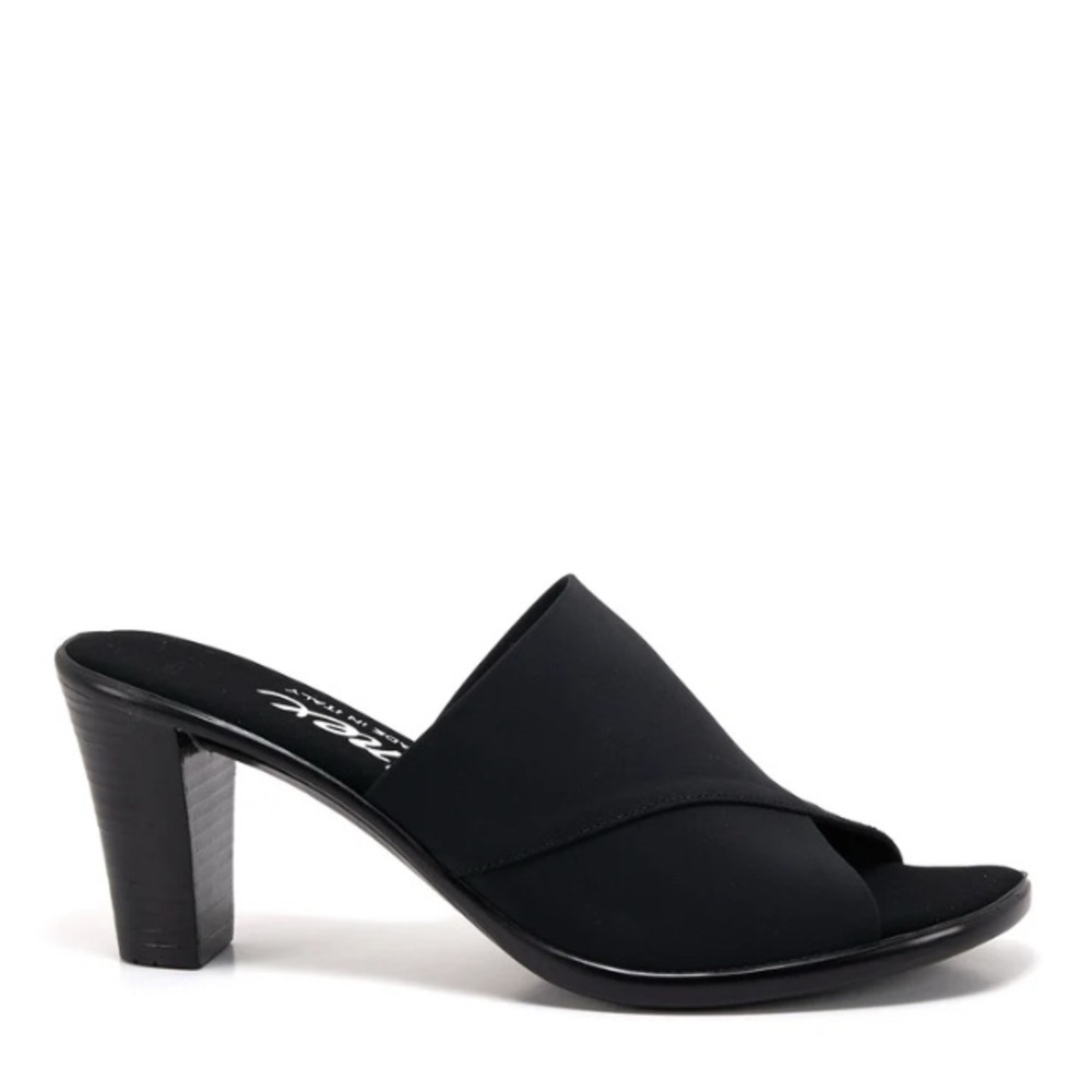 Onex Black Crisscross Slide Mules with Block Heel Style Crista Size 11 NEW
